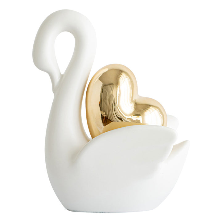 Elegant and romantic swans decorative figure Kalsten