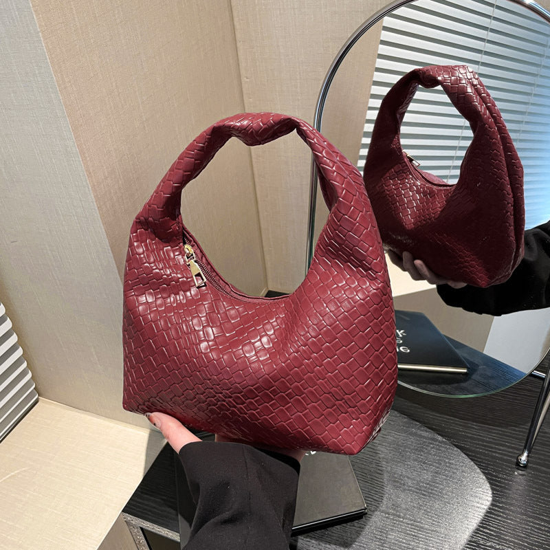 Textured Faux Leather Hobo Bag Kalsten