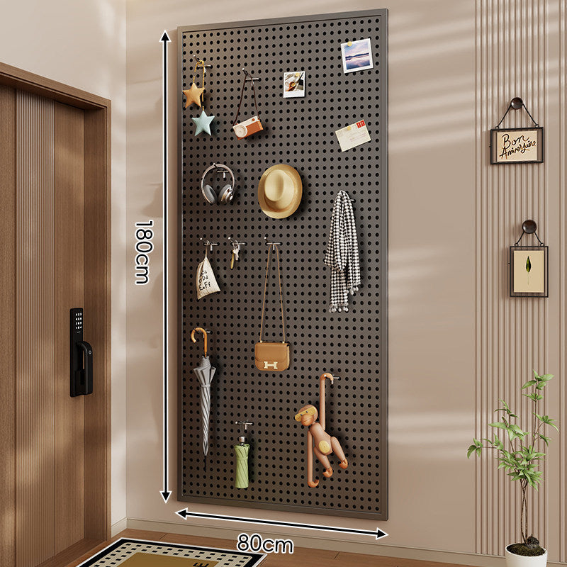 Wall-Mounted Perforated Pegboard Organizer Panel Large Square with Modular Hooks and Accessories