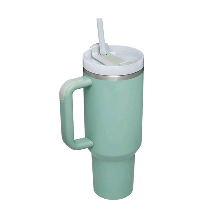 Women insulated thermal mug with leak-proof lid and integrated straw Kalsten