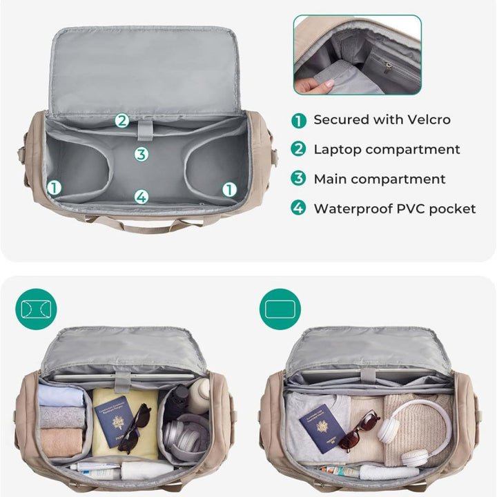 Versatile Multi-Compartment Travel Duffle Bag Kalsten