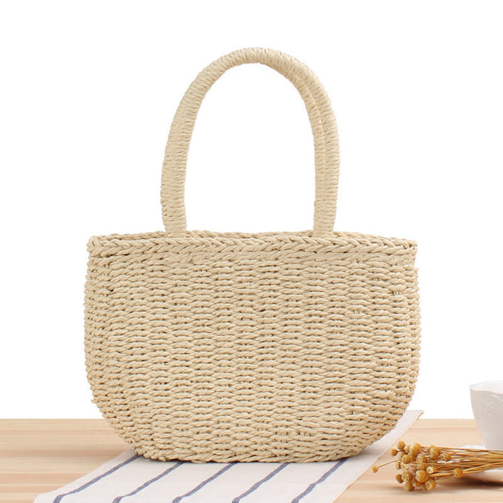 Handbag Made of Braided Natural Material with Modern Details Kalsten
