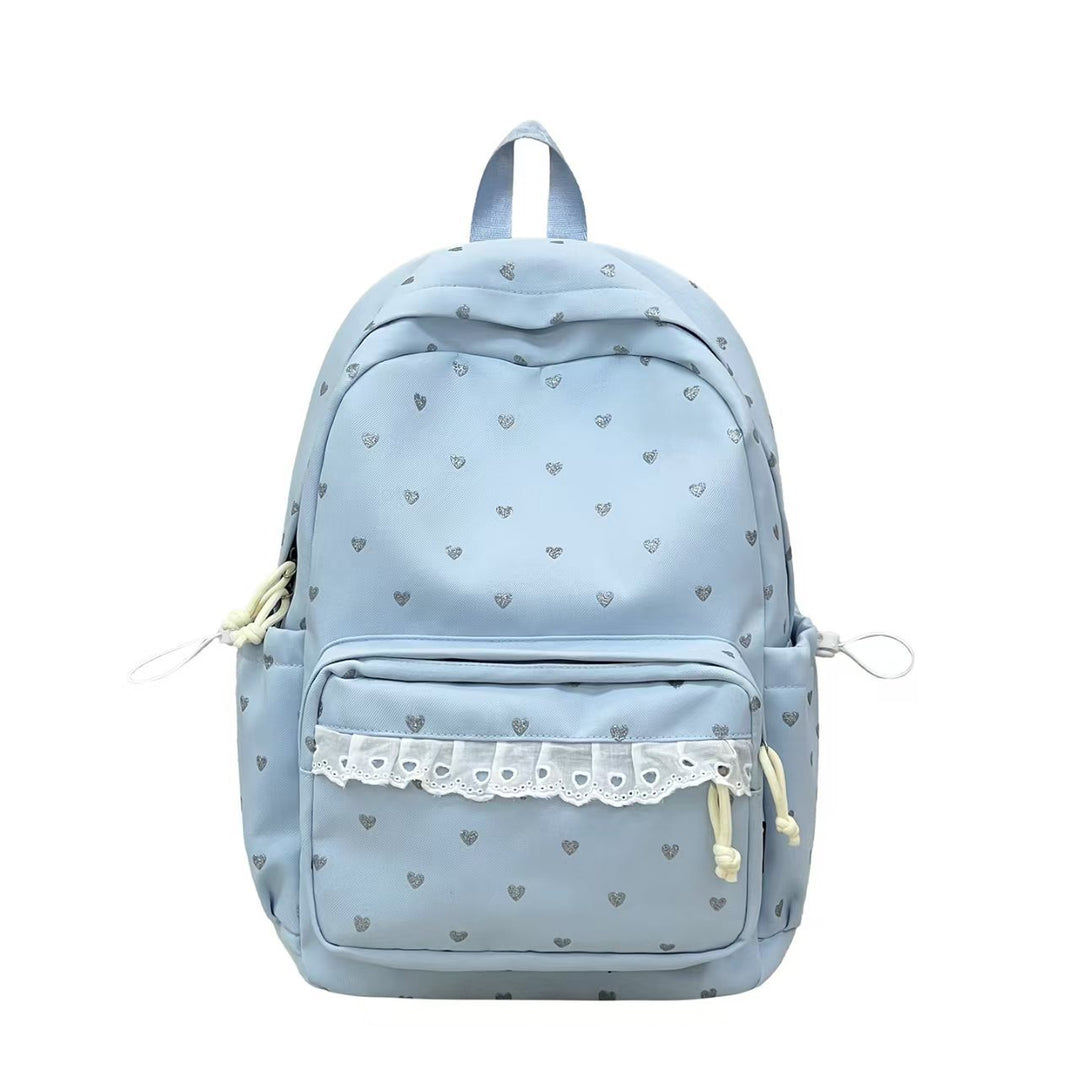 Heart-Print Casual Backpack Kalsten