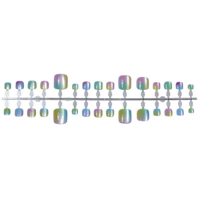 Acrylic nail set with shimmering gradient and elegant designs Kalsten