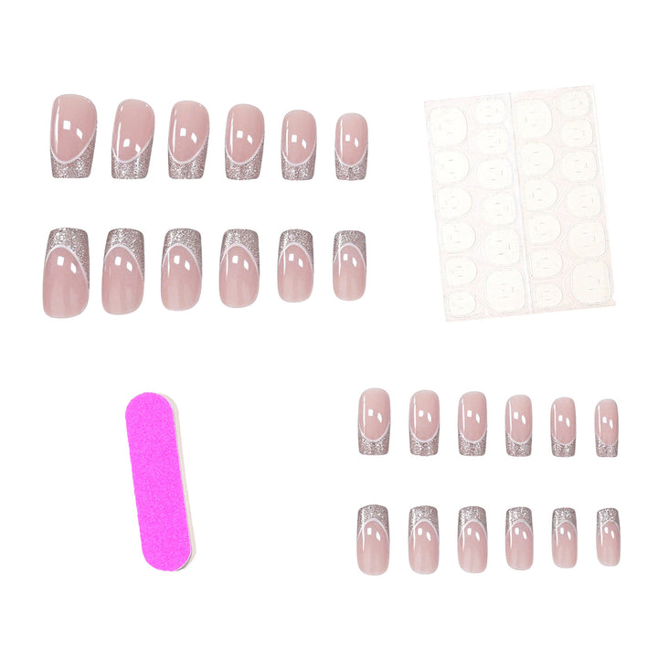 Glamorous French Tip Glitter Nail Art Kalsten