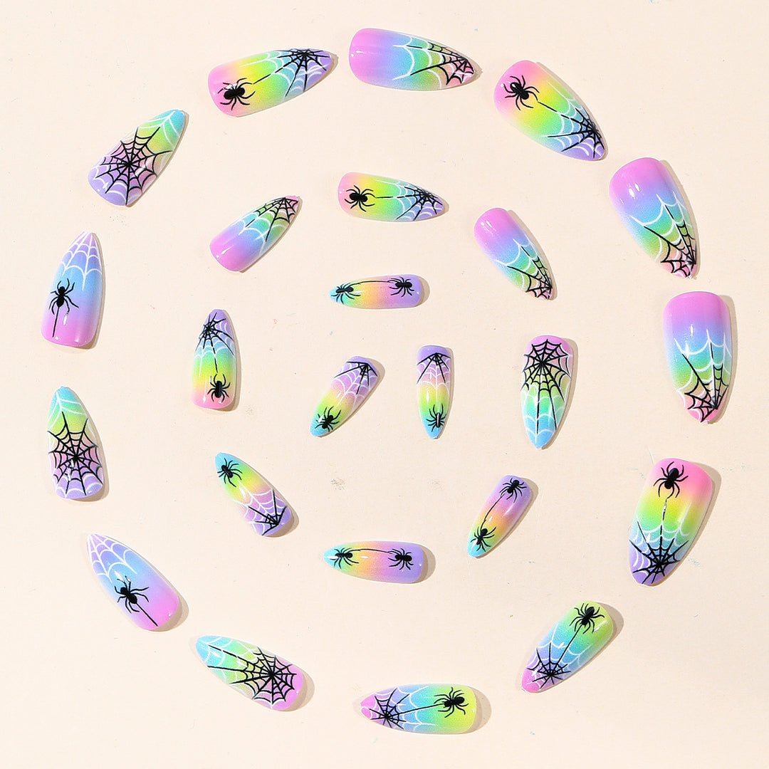 Colorful Spider Web Nail Art Set Kalsten