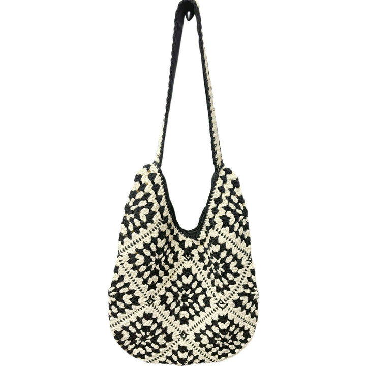 Hand-knotted shoulder bag with unique floral pattern Kalsten