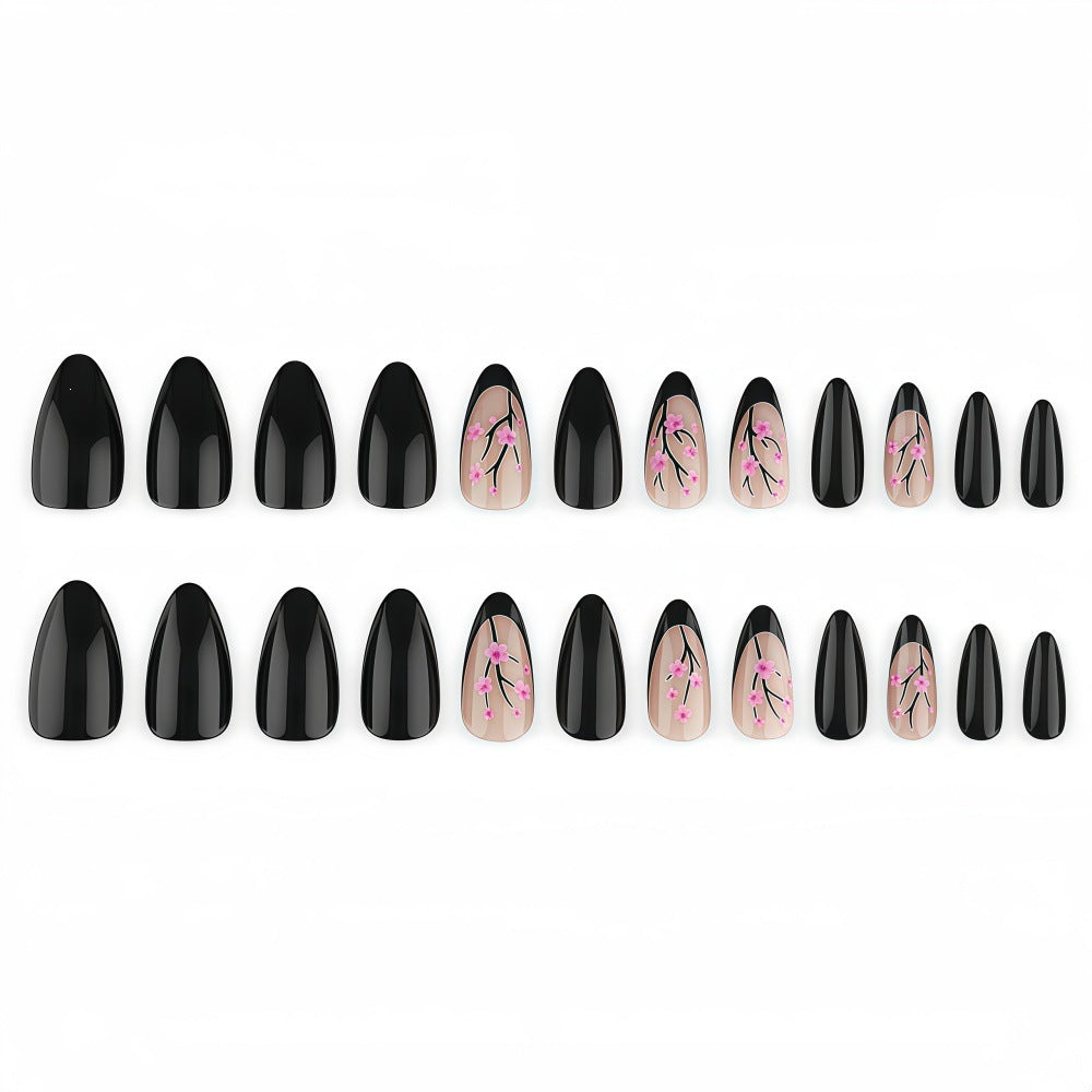 Trendy Artificial Nails with Floral Accents Kalsten