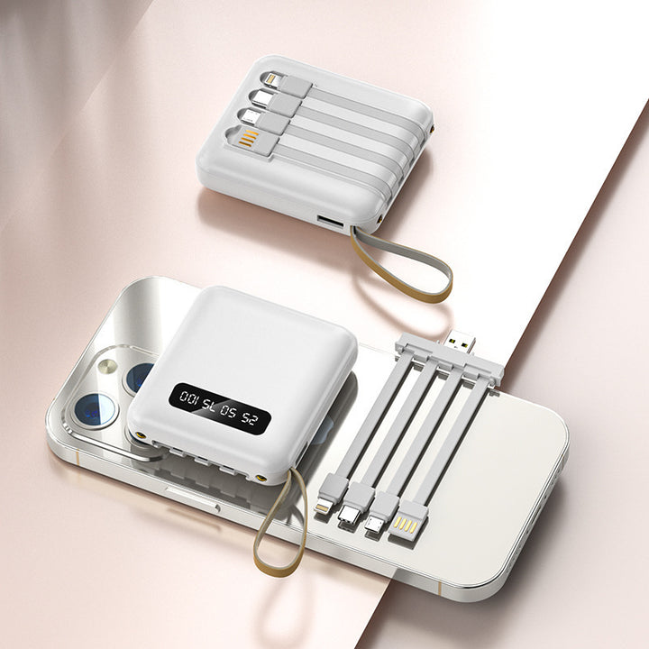 Compact power bank with integrated charging cable Kalsten