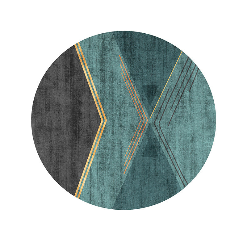 Geometric Patterned Round Area Rug Kalsten