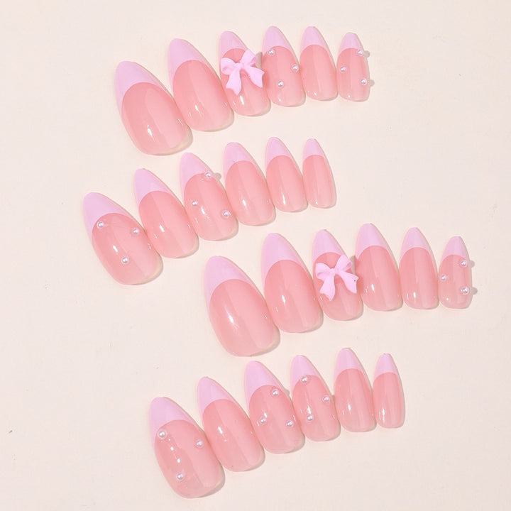 Artificial nail set with elegant glitter and lace design Kalsten