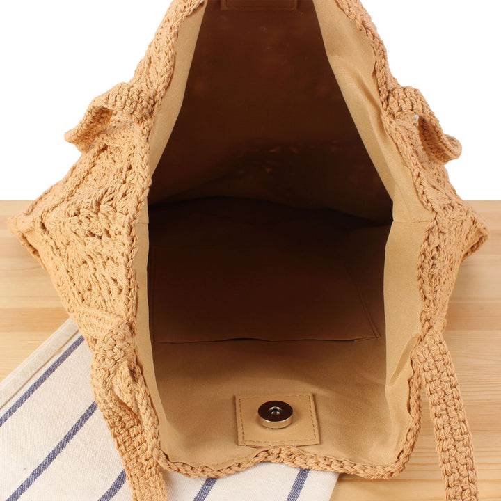 Handcrafted macrame tote bag with unique honeycomb pattern Kalsten