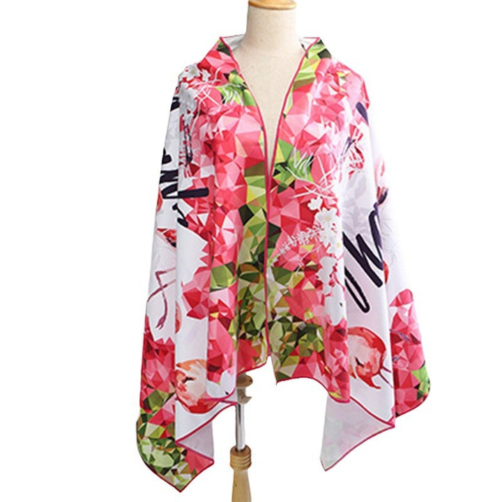 Women's beach towel with colorful flamingo pattern Kalsten