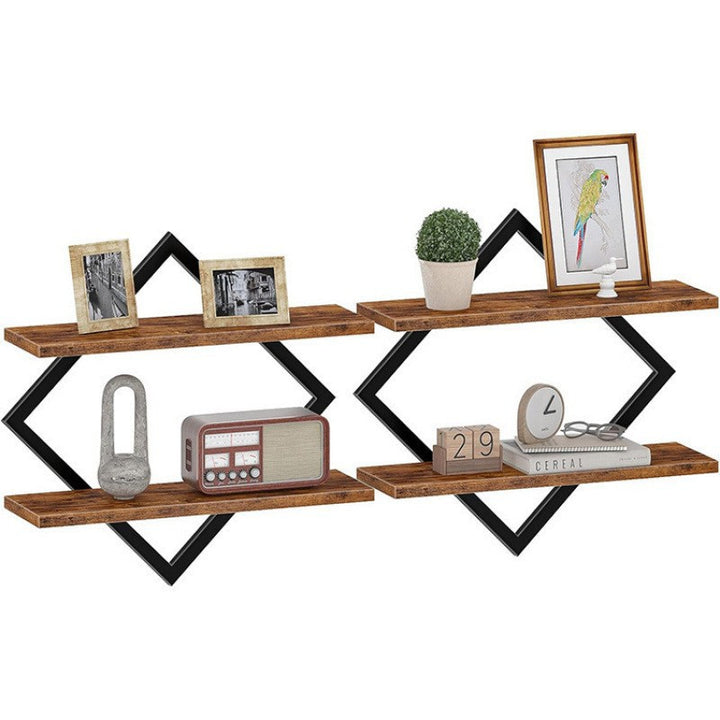 Wall shelf with modern zigzag design Kalsten