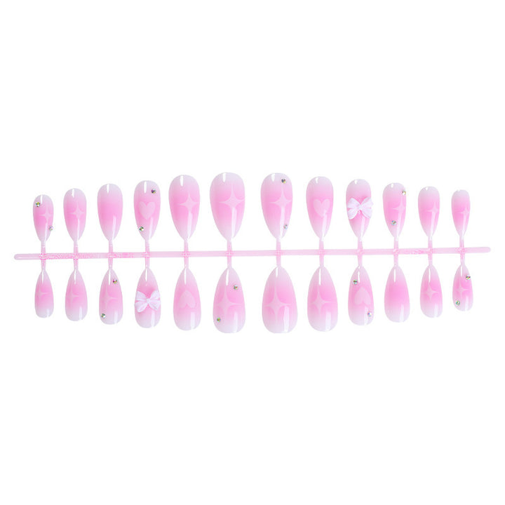 Artificial nail set with delicate hearts and sparkling accents Kalsten