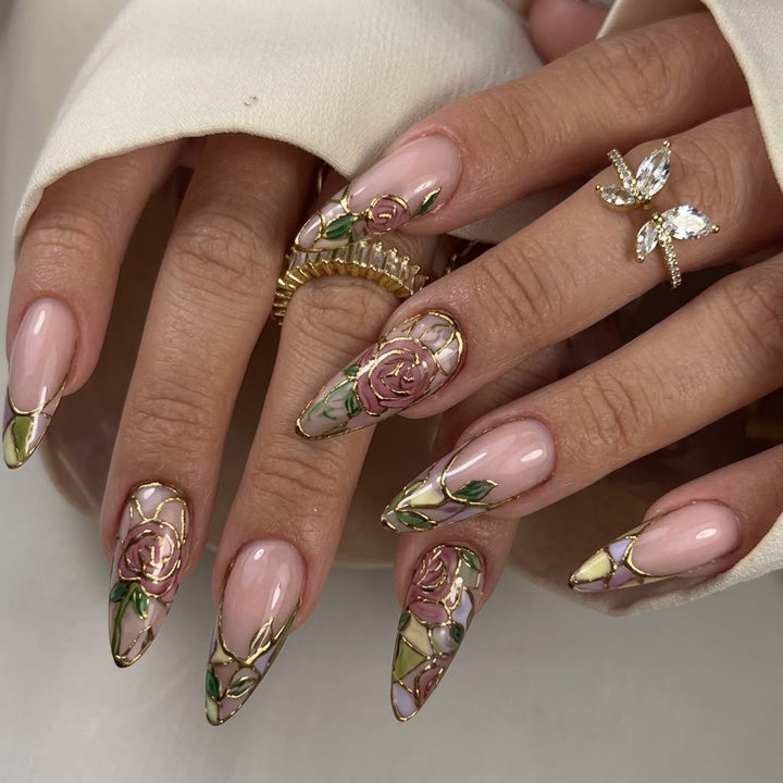 Floral Art Press-On Nails