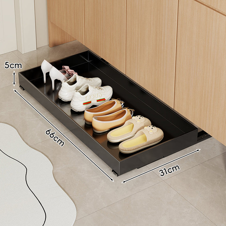 Under-Cabinet Slim Pull-Out Shoe Drawer Organizer
