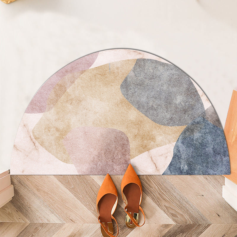 Geometric Patterned Half-Round Area Mat