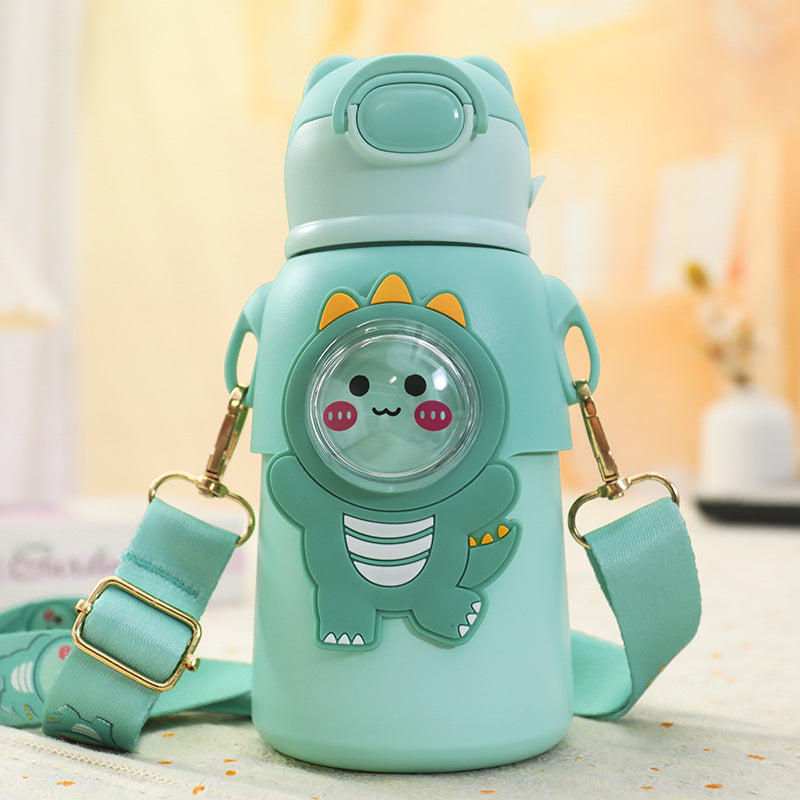 Women's Insulated Bottle with Funny Animal Design and Integrated Carrying Strap Kalsten