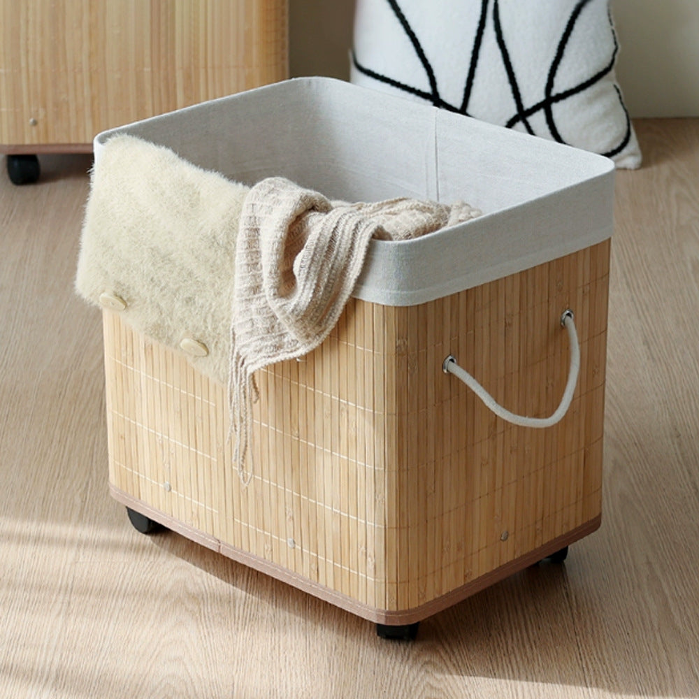 Natural Bamboo Laundry Basket with Lid Kalsten