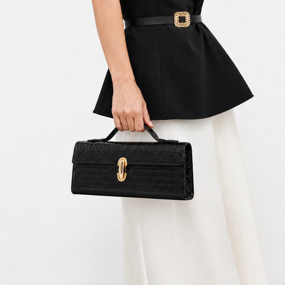 Sophisticated Suede Handheld Satchel