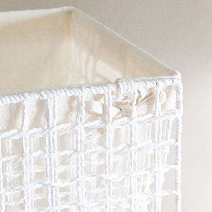 Modern laundry basket with embroidered pattern Kalsten