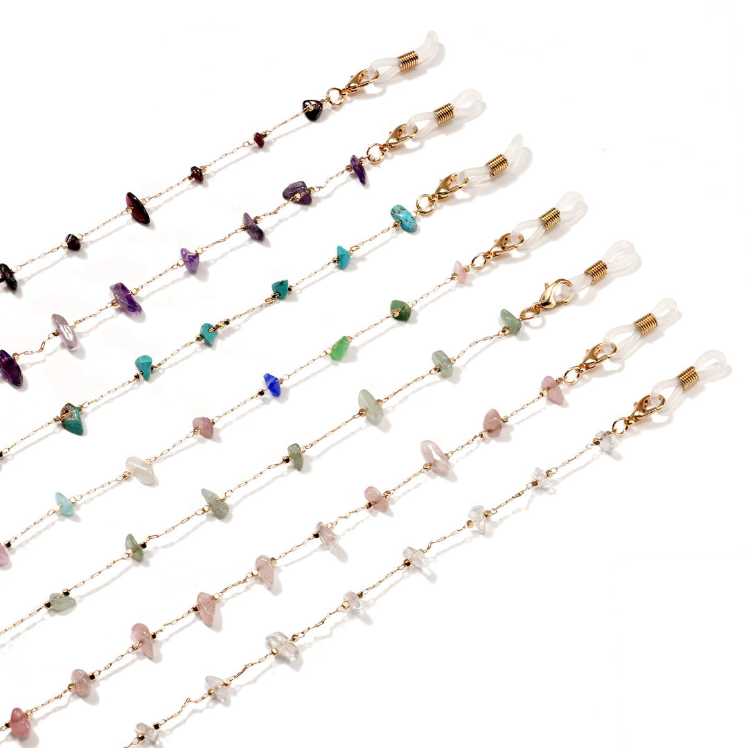 Multi-Color Stone Chain Necklace kalsten