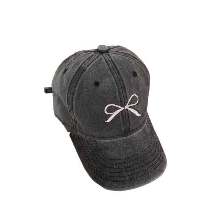 Women's Embroidered Bow Detail Adjustable Baseball Cap Kalsten