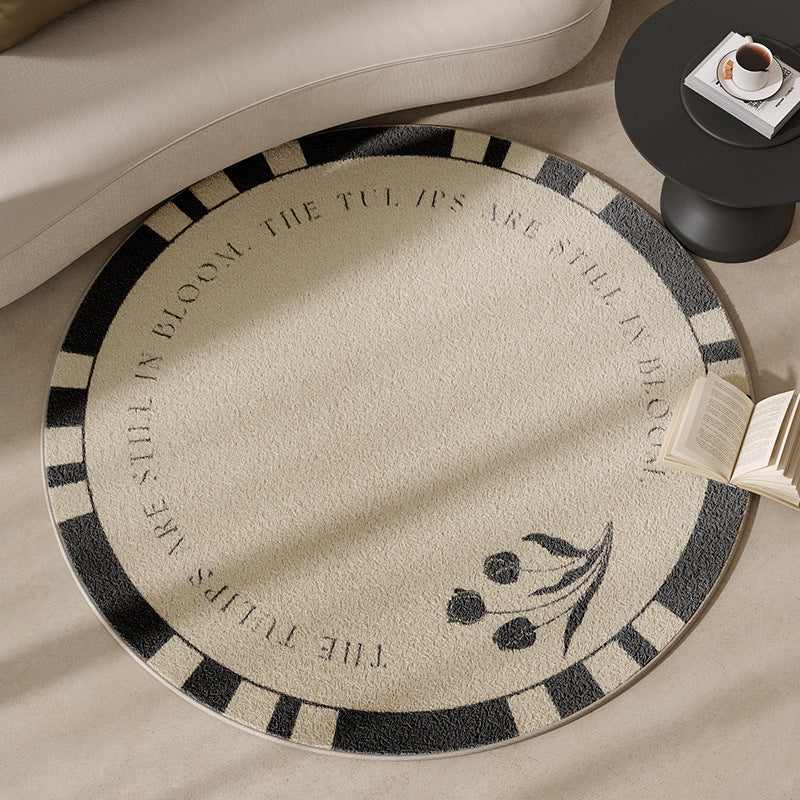 Round Motivational Area Rug Kalsten