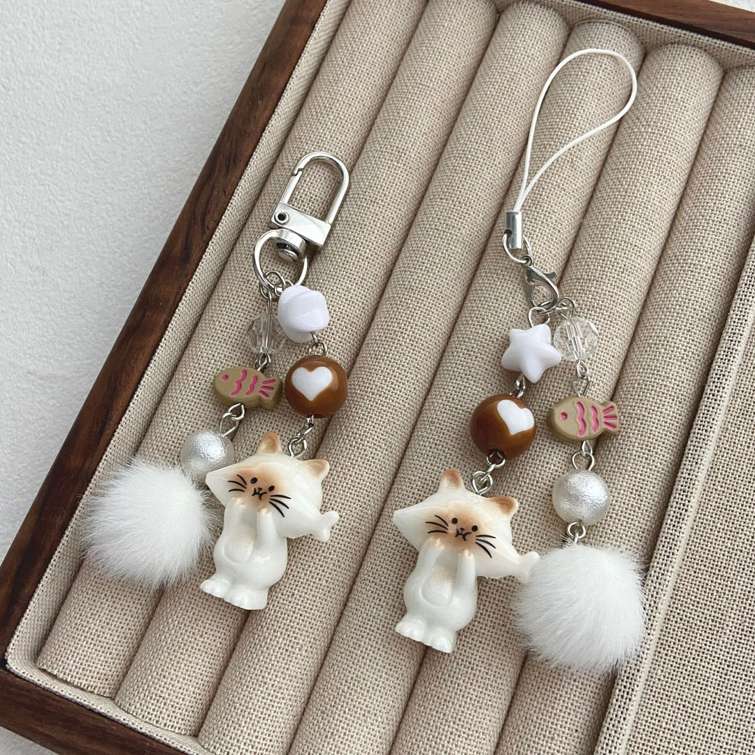 Cat-Themed Charm Keychain Kalsten