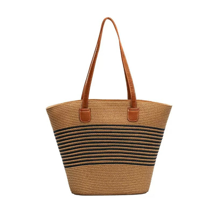 Straw shopping bag with structured accents Kalsten