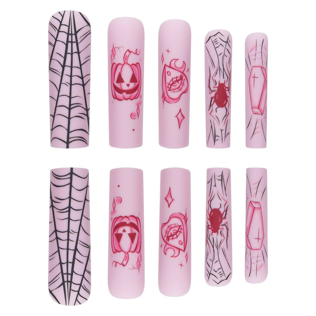 Artistic Press-On Nails with Halloween Theme Kalsten