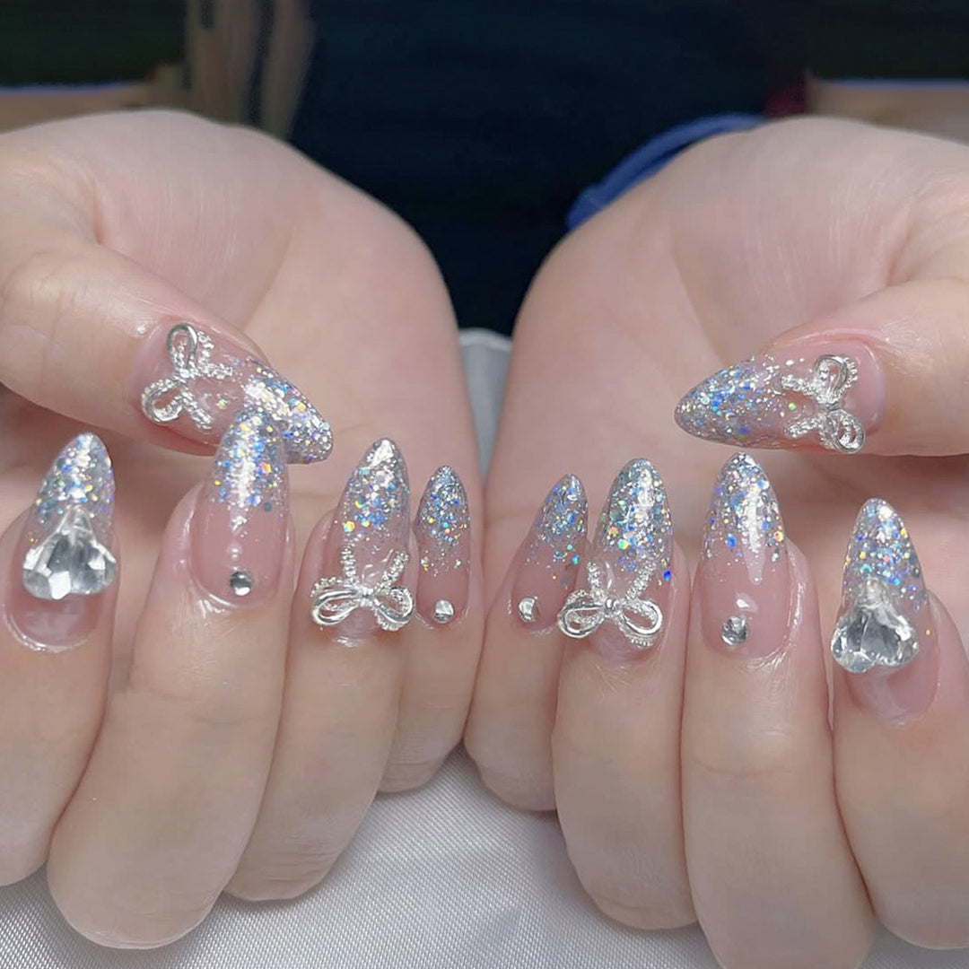 Glittering Rhinestone Accent Nail Art Extensions Kalsten
