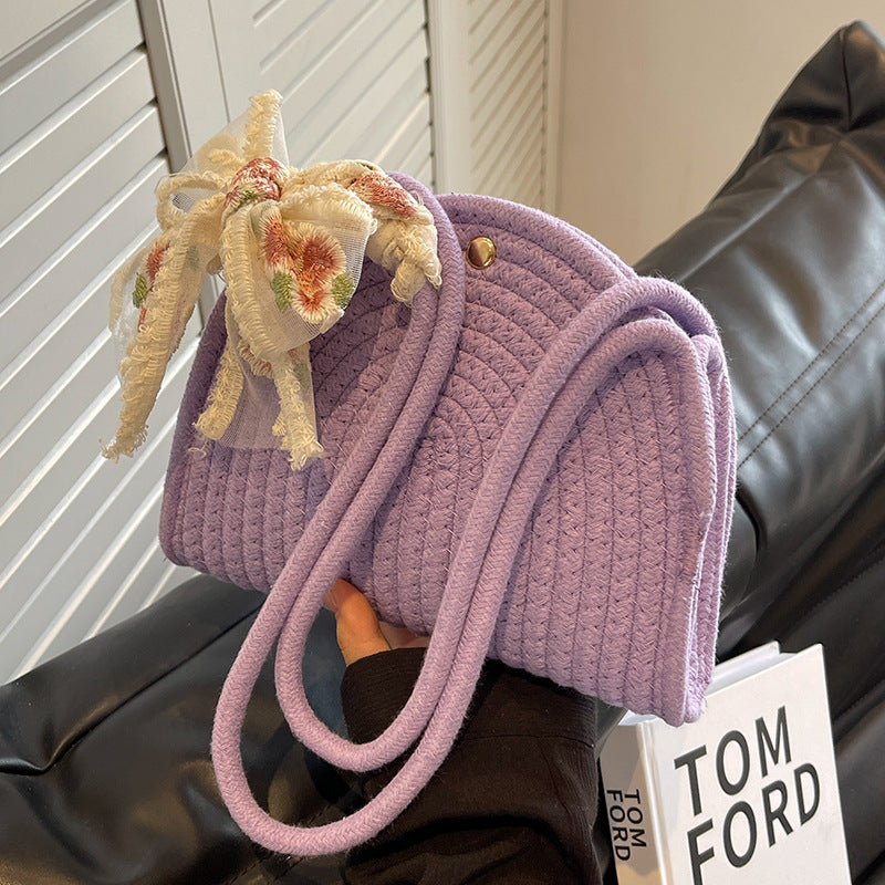 Handcrafted Straw Satchel Bag