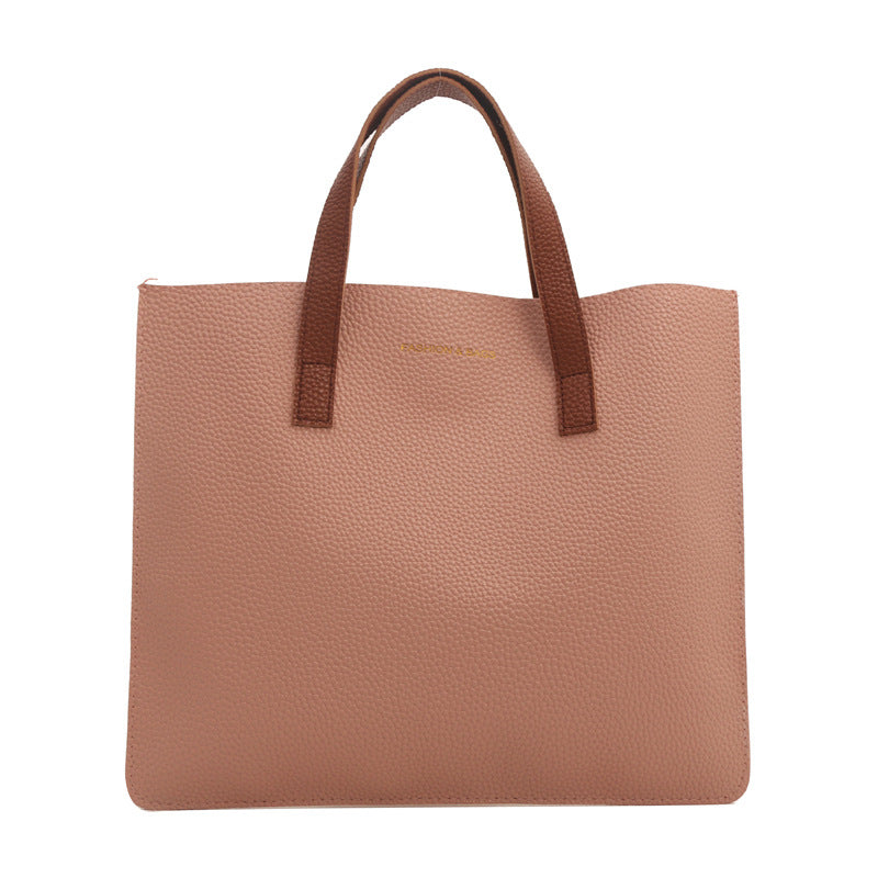 Elegant Textured Leather Tote Bag