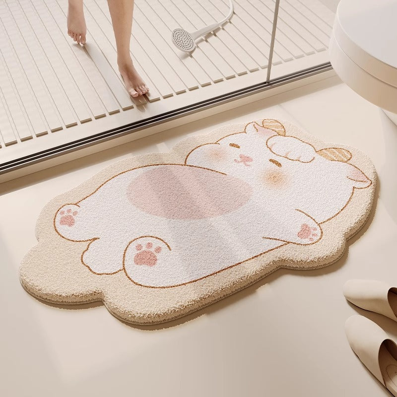 Cute Croissant-Shaped Bath Mat