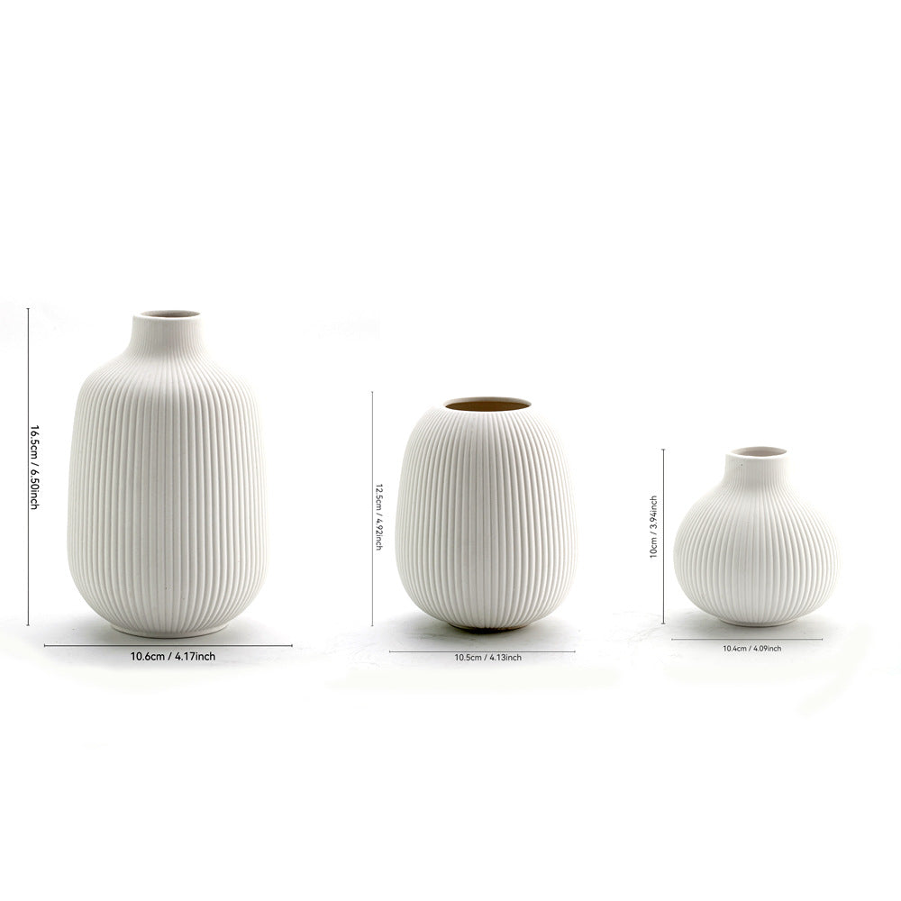 Textured Rippled Ceramic Vase