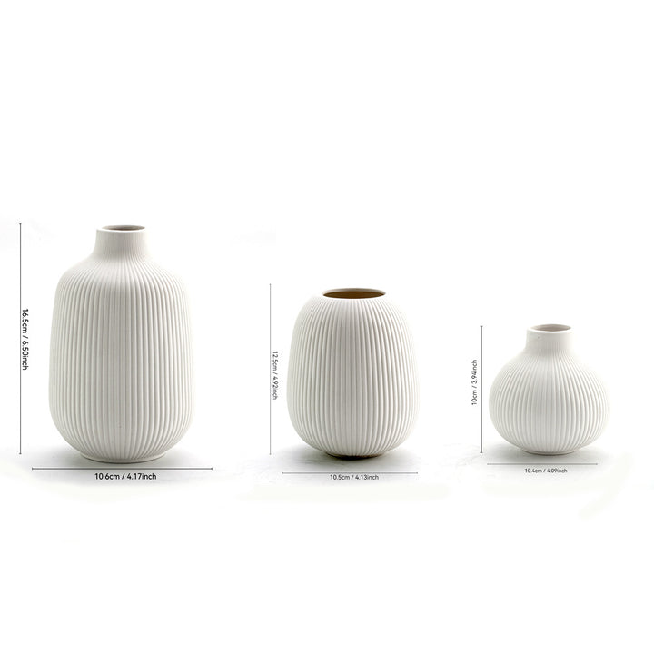 Textured Rippled Ceramic Vase