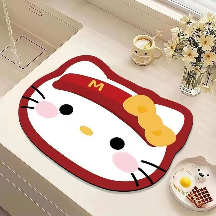 Cute Cat-Shaped Plush Bath Rug