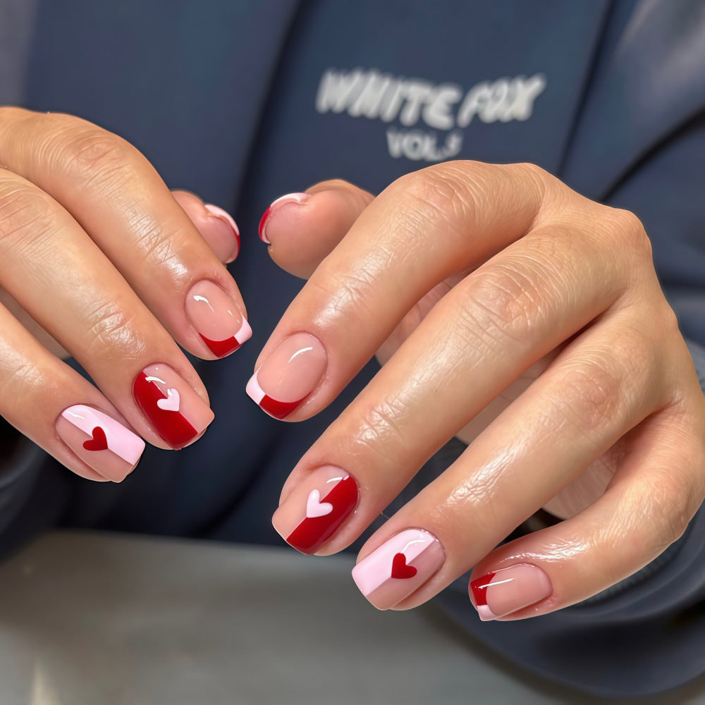 Artificial nails with romantic heart patterns Kalsten