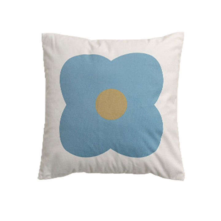 Square decorative cushion cover with large floral pattern and hidden zipper