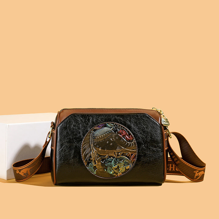 Vintage-Inspired Leather Crossbody Bag Kalsten