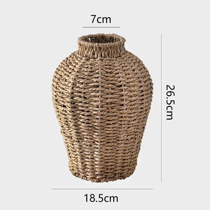 Decorative basket vase made of woven natural material Kalsten