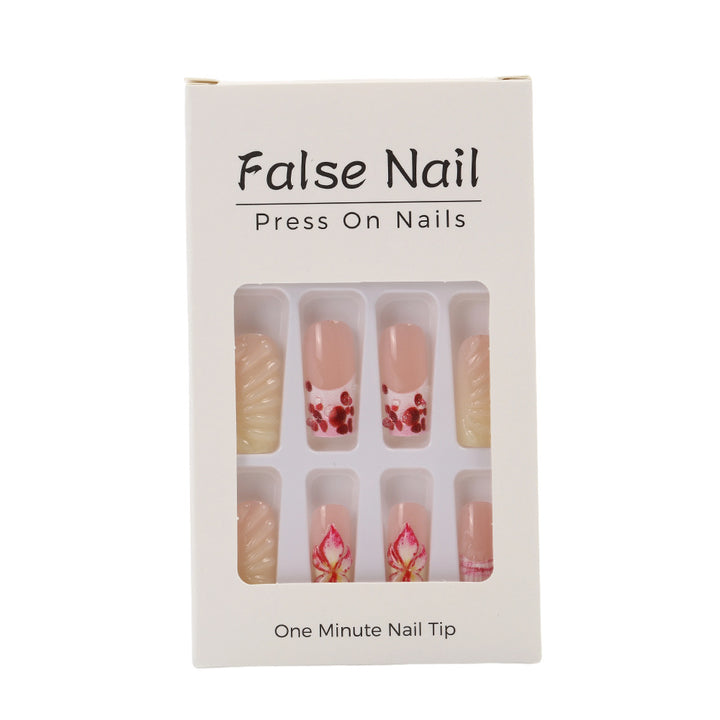 Artificial Nails Set with Elegant Floral Designs Kalsten