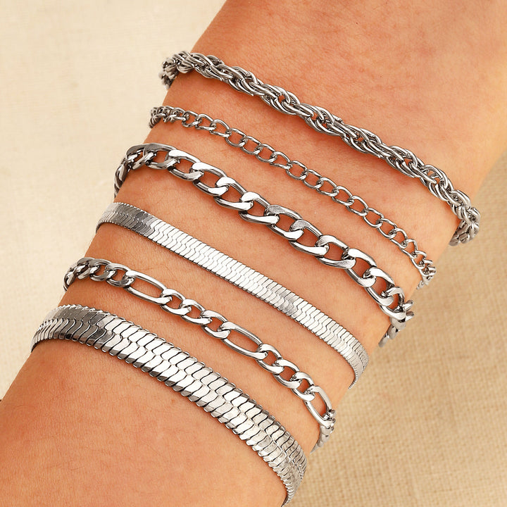 Multi-Style Gold Chain Bracelet Set Kalsten