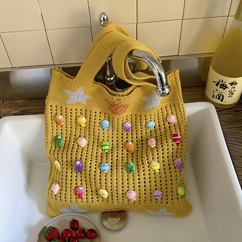 Colorful Decorative Crochet Tote Bag Kalsten