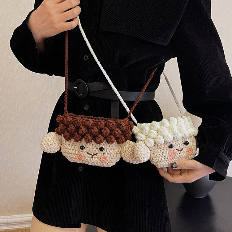 Cute Animal-Themed Crochet Crossbody Bag