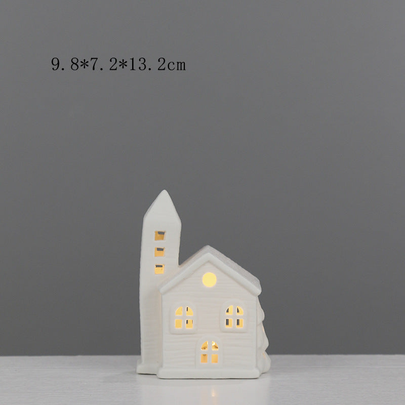 Ceramic House-Shaped Decorative Lantern Kalsten