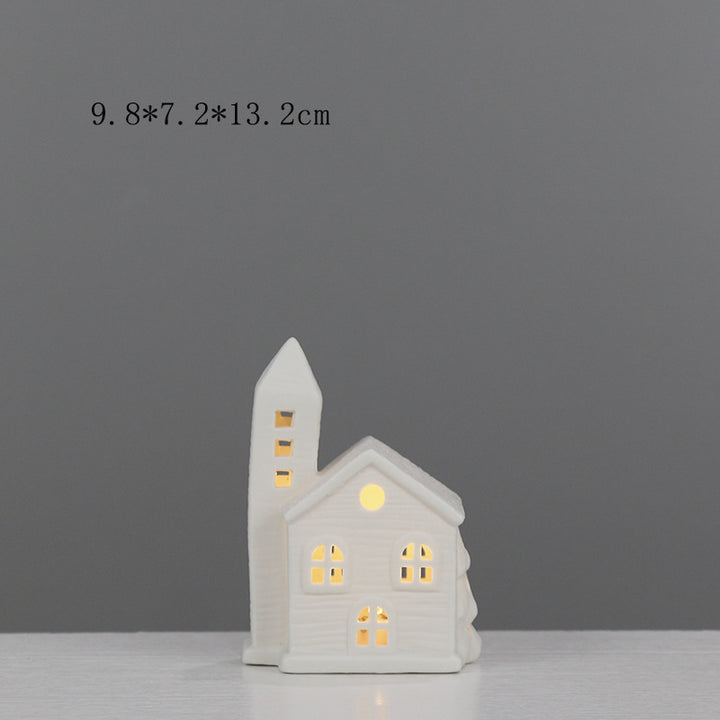 Ceramic House-Shaped Decorative Lantern Kalsten