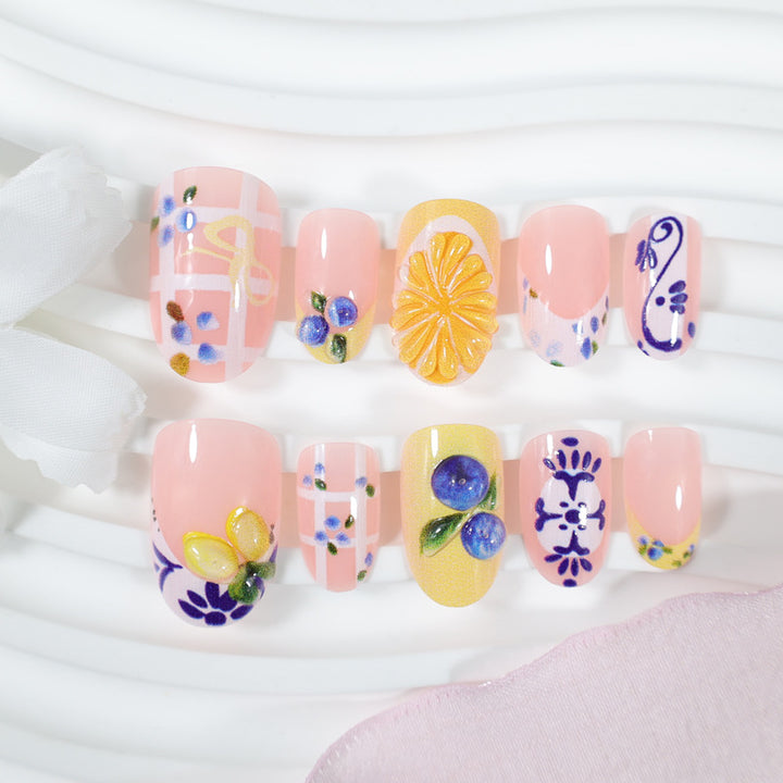 Nail art set with elegant fruit and flower patterns Kalsten